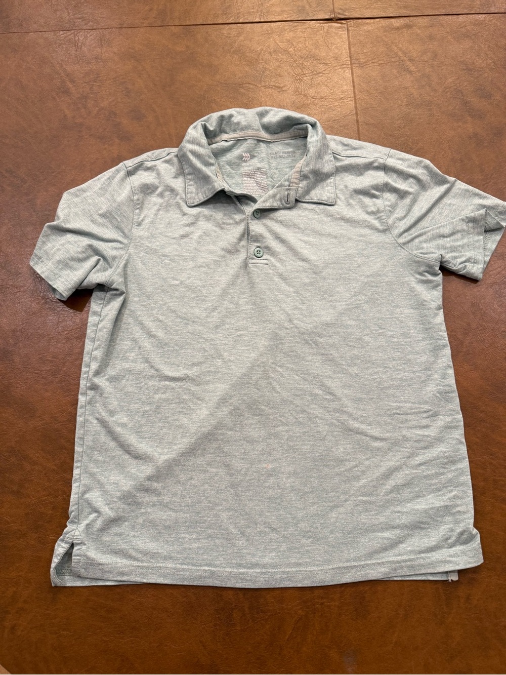 All in Motion Boys Light Blue Heathered Short Sleeve Polo Shirt Size L (10/12)